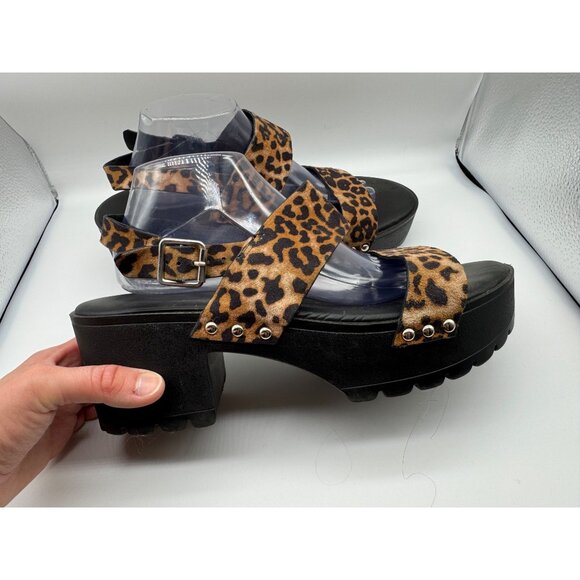 Torrid Platform Sandals Women 11.5WW Animal Print Chunky Block Slingback Y2K Sho - Picture 4 of 9